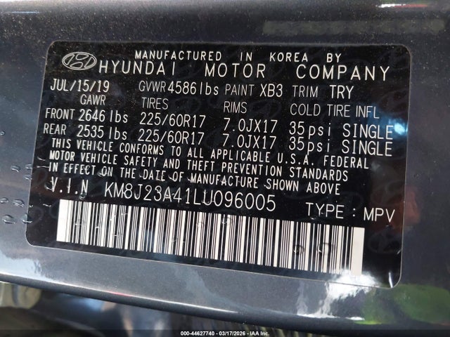 Hyundai TUCSON SE 2020 KM8J23A41LU096005 Image 9