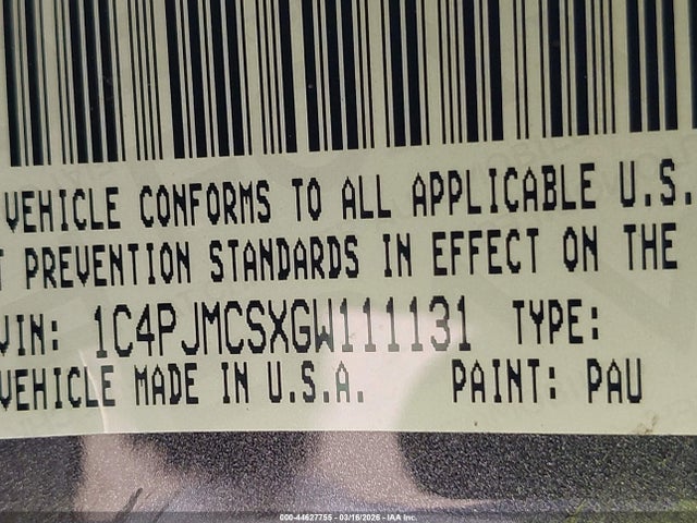 2016 JEEP CHEROKEE 1C4PJMCSXGW111131 Photo 8