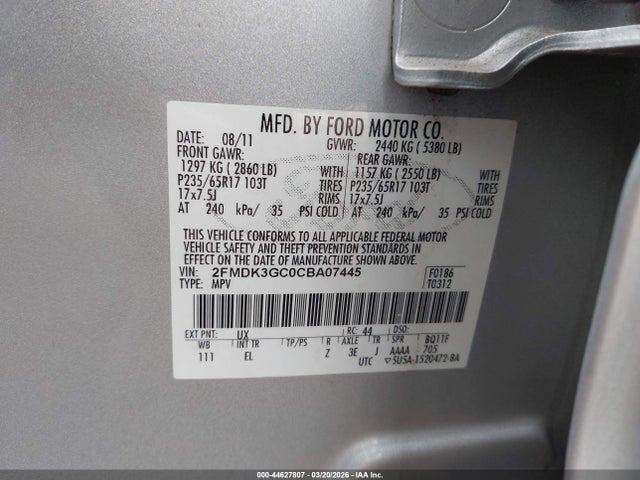 2012 FORD EDGE 2FMDK3GC0CBA07445 Photo 8