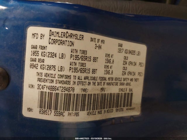 2004 CHRYSLER PT CRUISER 3C4FY48B64T294870 Photo 8