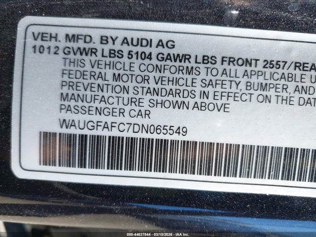 2013 AUDI A6 WAUGFAFC7DN065549 Photo 8