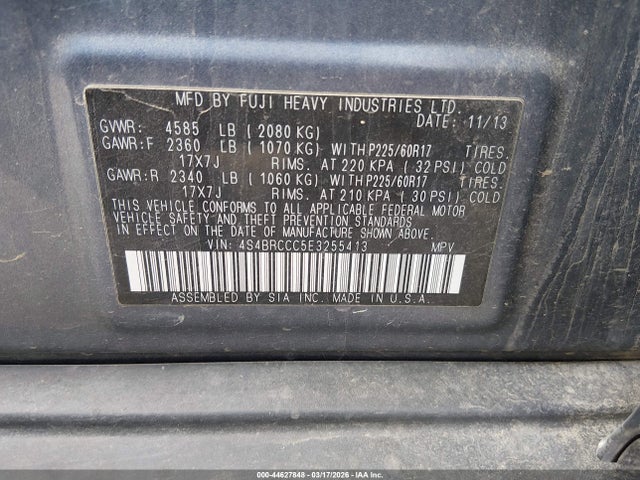 4S4BRCCC5E3255413 Subaru Outback 2.5i Premium