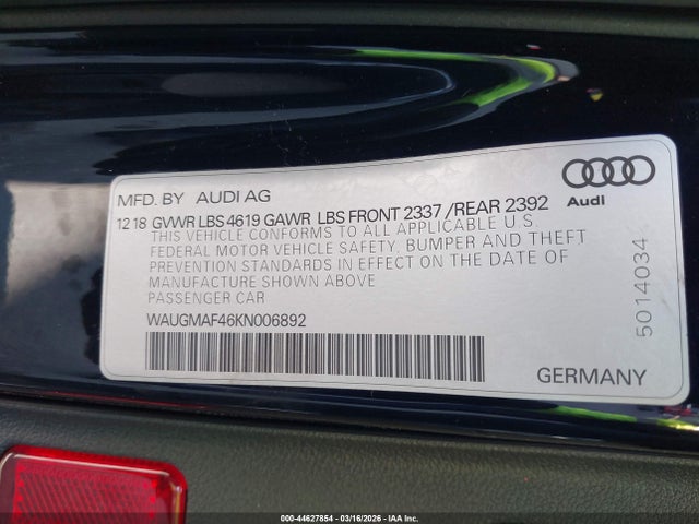 2019 AUDI A4 WAUGMAF46KN006892 Photo 8