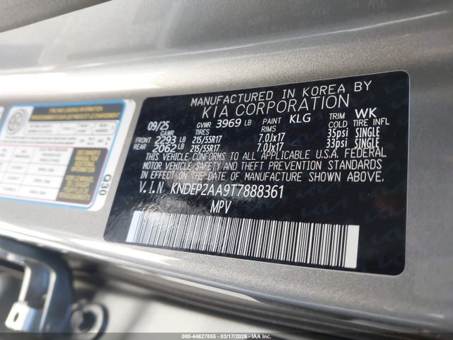 44627855 :رقم المزاد ، KNDEP2AA9T7888361 vin ، 2026 Kia Seltos Lx مزاد بيع