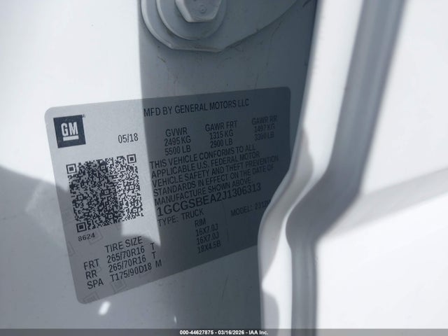 Chevrolet Colorado Wt 2018 1GCGSBEA2J1306313 Image 9