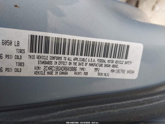 Aukcja sprzedaży 2013 Chrysler Town & Country Touring, vin: 2C4RC1BGXDR603886, numer aukcji: 44627880