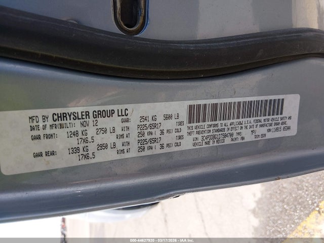 Продажа на аукционе авто 2013 Dodge Journey Sxt, vin: 3C4PDDBG1DT584700, номер лота: 44627920