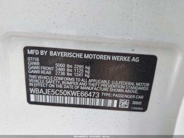 2019 BMW 540I WBAJE5C50KWE66473 Photo 8