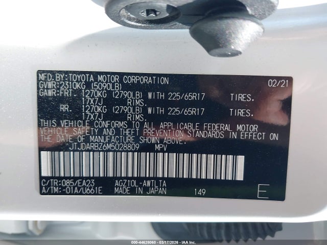 44628060 :رقم المزاد ، JTJDARBZ6M5028809 vin ، 2021 Lexus Nx 300 مزاد بيع