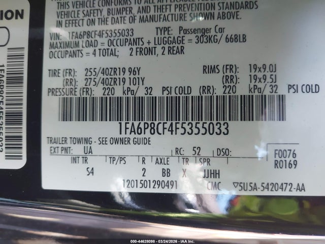 2015 FORD MUSTANG 1FA6P8CF4F5355033 Photo 8