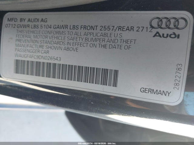 2013 AUDI A6 WAUGFAFC9DN026543 Photo 8