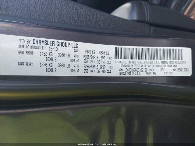 Dodge Durango Sxt 2014 1C4RDHAG6EC332150 Image 9