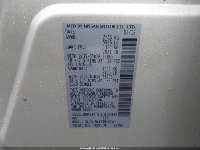 5N1AL0MM8FC519390 Infiniti QX60