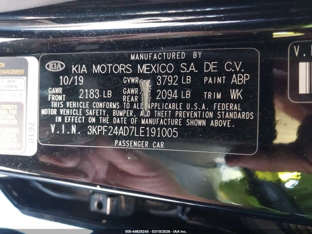 KIA Forte Lxs 2020 3KPF24AD7LE191005 Image 9