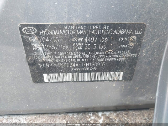 Hyundai Sonata Limited 2015 5NPE34AF1FH180916 Image 9
