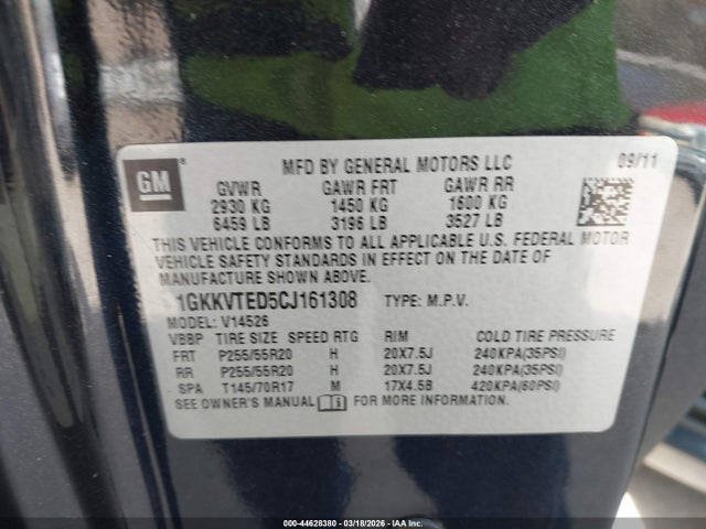 Продажа на аукционе авто 2012 Gmc Acadia Denali, vin: 1GKKVTED5CJ161308, номер лота: 44628380