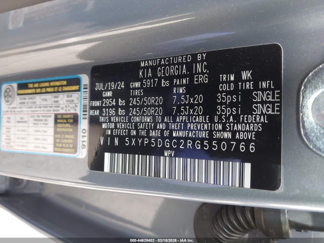Aukcja sprzedaży 2024 Kia Telluride Sx X-line, vin: 5XYP5DGC2RG550766, numer aukcji: 44628402
