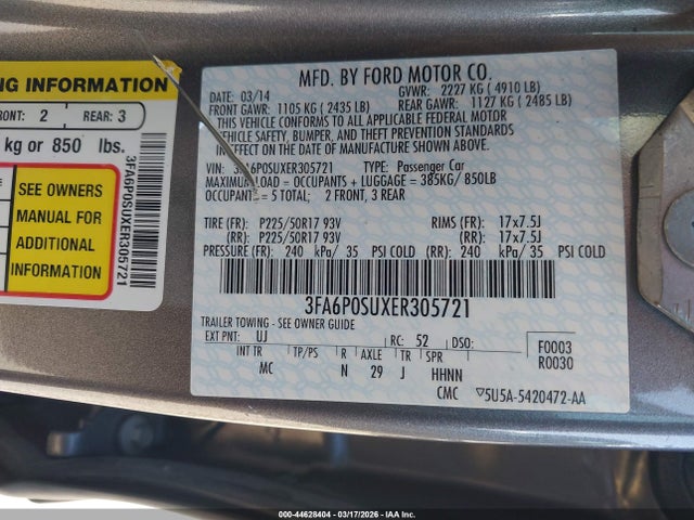 2014 FORD FUSION ENERGI 3FA6P0SUXER305721 Photo 8