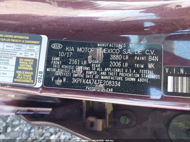 3KPFK4A74JE208334 KIA FORTE LX