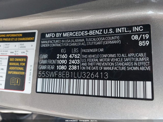 2020 MERCEDES-BENZ C 300 55SWF8EB1LU326413 Photo 8