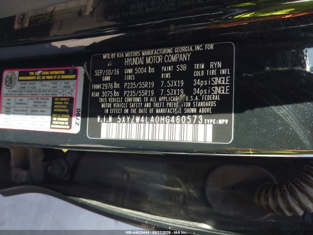 Aukcja sprzedaży 2017 Hyundai Santa Fe Sport 2.0t Ultimate, vin: 5XYZW4LA0HG460573, numer aukcji: 44628444