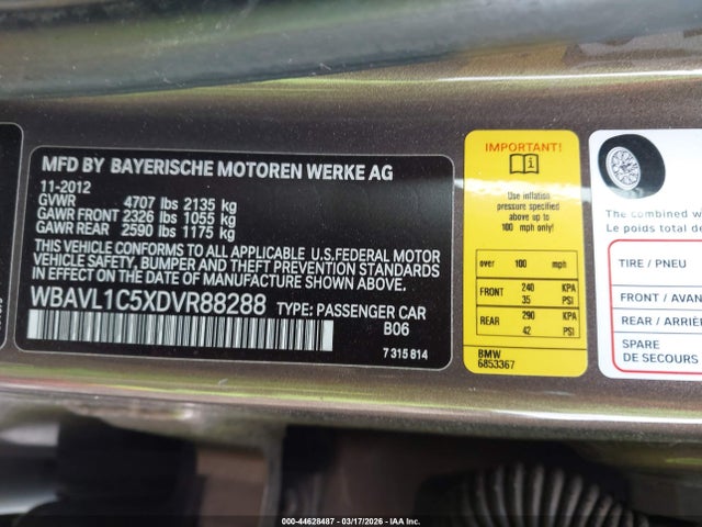 Aukcja sprzedaży 2013 Bmw X1 Xdrive28i, vin: WBAVL1C5XDVR88288, numer aukcji: 44628487