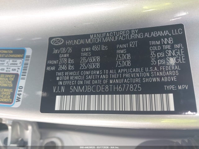 Hyundai TUCSON SEL 2026 5NMJBCDE8TH677825 Image 9