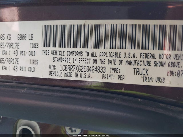 1C6RR7KG2ES424833 RAM 1500 Tradesman