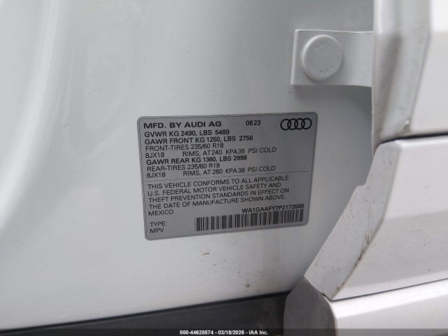 Aukcja sprzedaży 2023 Audi Q5 Premium 45 Tfsi S Line Quattro, vin: WA1GAAFY7P2173568, numer aukcji: 44628574