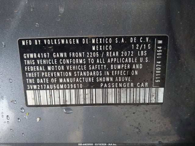 2016 VOLKSWAGEN GOLF 3VW217AU5GM039610 Photo 8