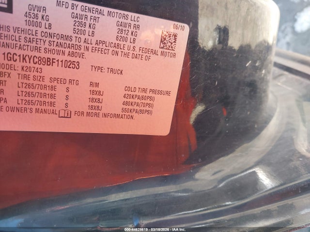 2011 CHEVROLET SILVERADO 2500HD 1GC1KYC89BF110253 Photo 8