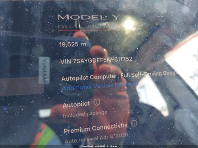 2022 TESLA MODEL Y 7SAYGDEF5NF511752 Photo 6