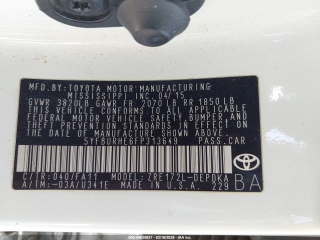 Toyota COROLLA L 2015 5YFBURHE6FP313649 Image 9