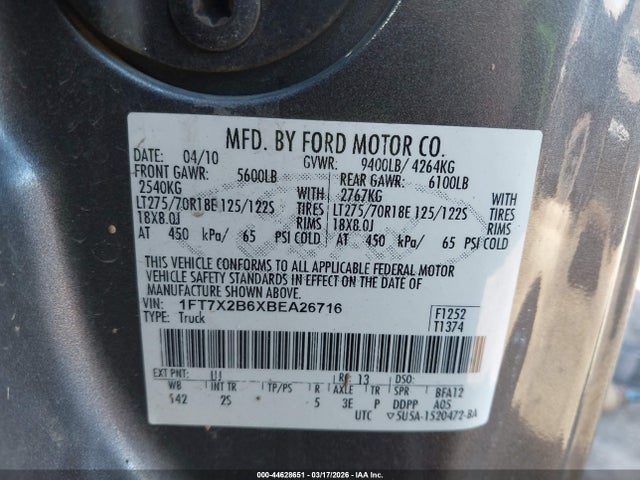 2011 FORD F-250 1FT7X2B6XBEA26716 Photo 8