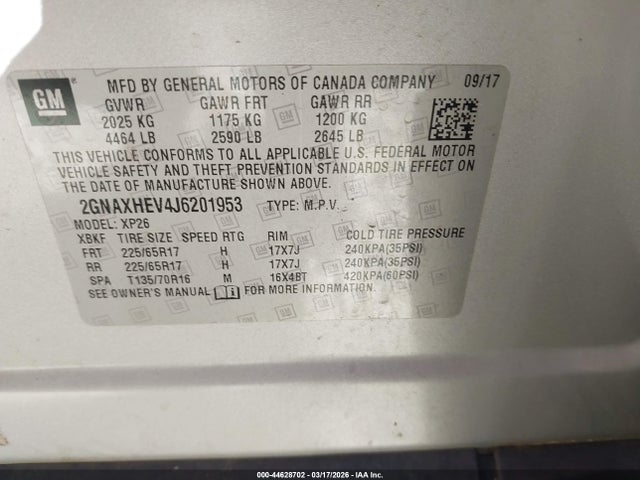 Chevrolet EQUINOX LS 2018 2GNAXHEV4J6201953 Image 9