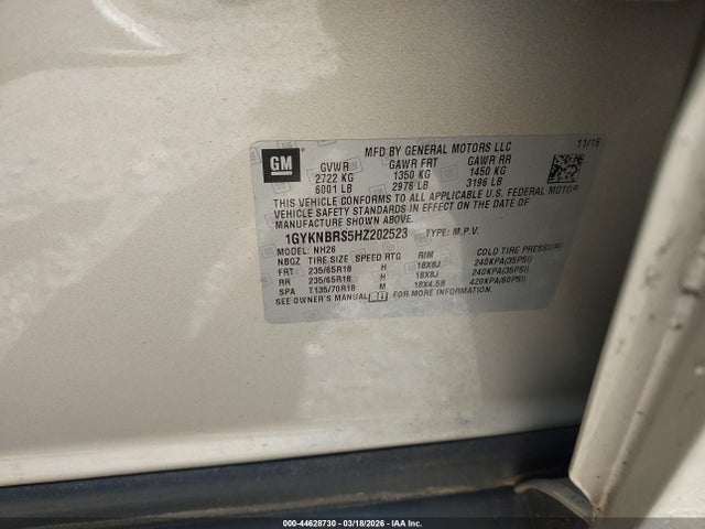 2017 CADILLAC XT5 1GYKNBRS5HZ202523 Photo 8