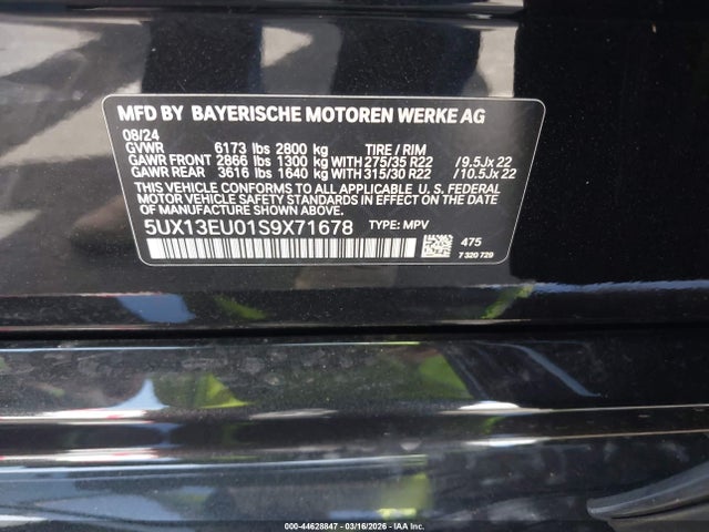 5UX13EU01S9X71678 BMW X5 Sdrive40i