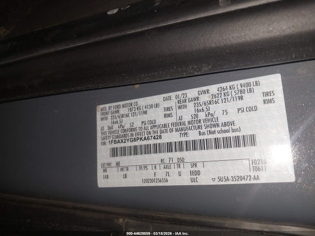 1FBAX2YG8PKA67428 Ford Transit-350 Passenger Van Xlt