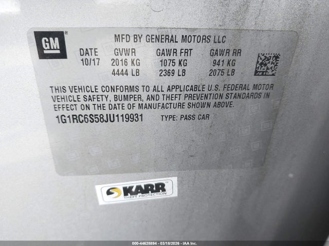 2018 CHEVROLET VOLT 1G1RC6S58JU119931 Photo 8