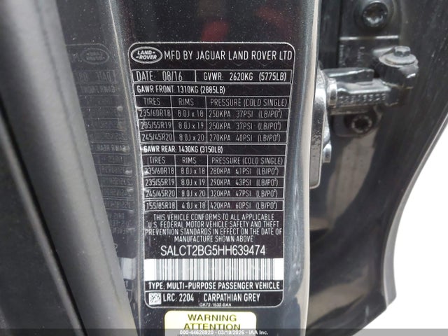 2017 LAND ROVER DISCOVERY SPORT SALCT2BG5HH639474 Photo 8