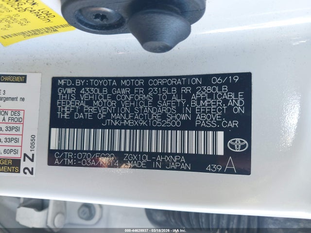 JTNKHMBX9K1052500 Toyota C-HR LE