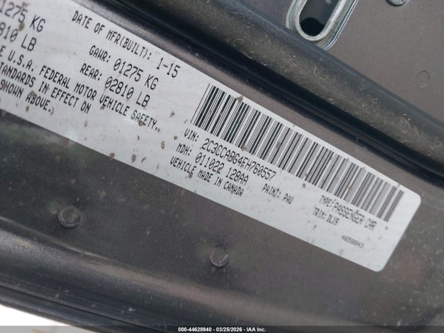 Продаж на аукціоні авто 2015 Chrysler 300 300s, vin: 2C3CCABG4FH760557, номер лоту: 44628940