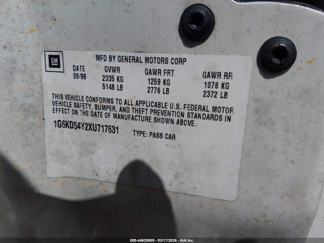 1999 CADILLAC DEVILLE 1G6KD54Y2XU717631 Photo 8