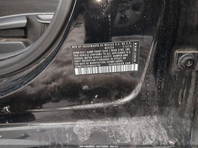 44629004 :رقم المزاد ، 3VWD17AJ6FM253146 vin ، 2015 Volkswagen Jetta 1.8t Se مزاد بيع