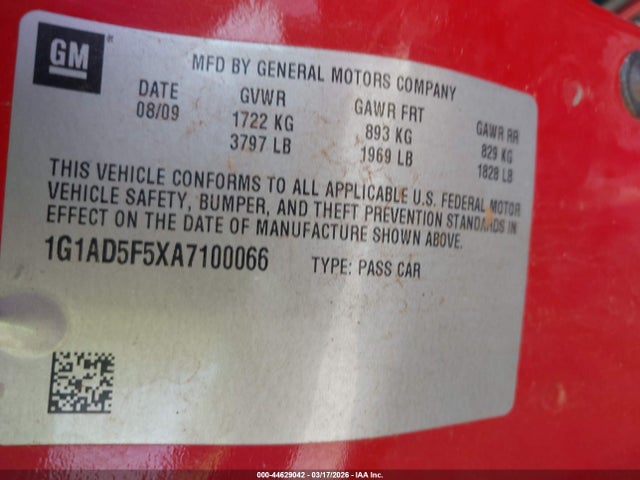 2010 CHEVROLET COBALT 1G1AD5F5XA7100066 Photo 8