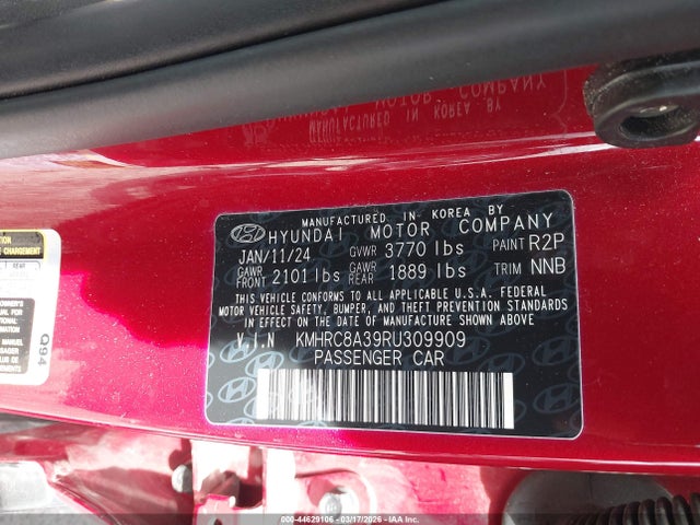 44629106 :رقم المزاد ، KMHRC8A39RU309909 vin ، 2024 Hyundai Venue Sel مزاد بيع