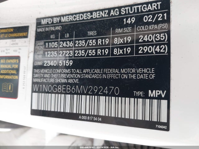 2021 MERCEDES-BENZ GLC 300 W1N0G8EB6MV292470 Photo 8