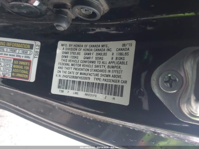Honda Civic Ex-l 2015 2HGFG3B06FH533979 Image 9