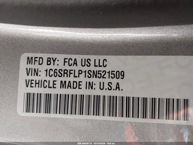 Продаж на аукціоні авто 2025 Ram 1500 Rebel  4x4 5'7 Box, vin: 1C6SRFLP1SN521509, номер лоту: 44629174