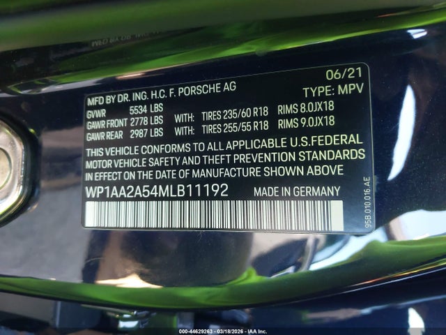 Porsche Macan 2021 WP1AA2A54MLB11192 Image 9